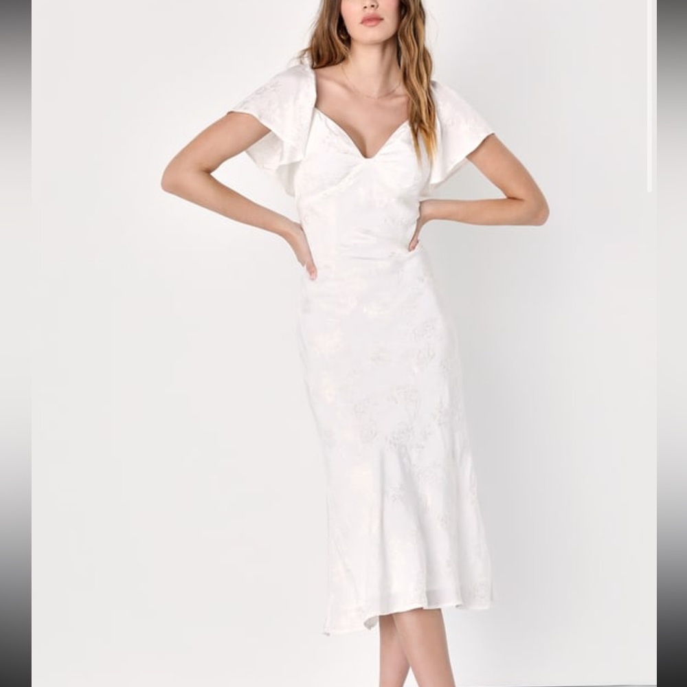White Satin Midi Dress